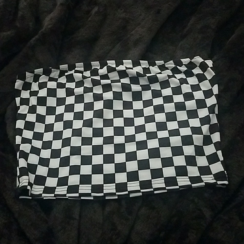 Current mood warp speed checkered tube top